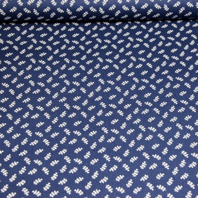 Baumwolle Tracht | Blätter | marineblau